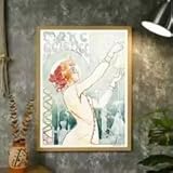 DHHXY - Póster vintage con personaje femenino, decoración de pared sobre lienzo, estilo retro y estético (60 x 90 cm, sin marco)