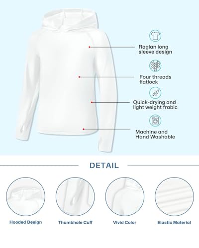 BesserBay Boys Sun Protection Hooded Long Sleeve Rashguard Shirt 1-14 Years4
