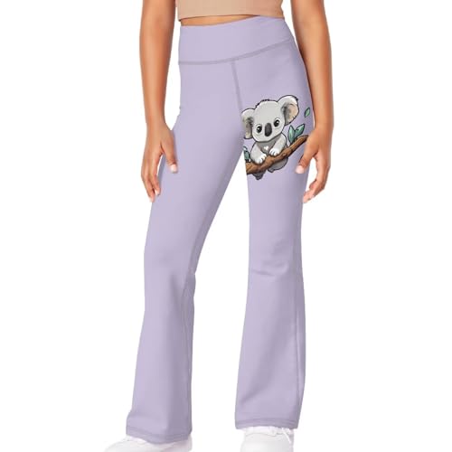 SEANATIVE Kids Comfy Flare Leggings High Waist Tummy Control Yoga Pants Super Soft Athletic Workout Gym Pants