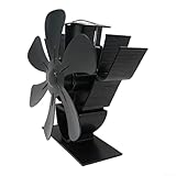 Ofenventilator, wärmebetriebener Kaminventilator, 5 Flügel, kein Strom, kabelloser Ofenventilator für Eisangeln, Hütte, Zeltkabine, tragbarer Holzbrenner, Wärmezirkulator, leiser Betrieb