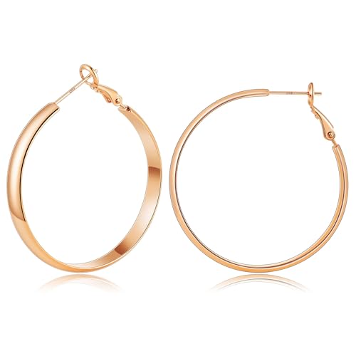 Image of Gacimy Gold Hoop Earrings for Women with 925 Sterling Silver Post
