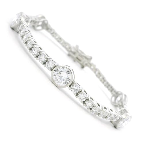 Image of 925 Sterling Silver Adjustable Bracelet for Women | Double Layer Crystal Tennis Design | Elegant Solitaire Star Link Style | Stylish Fashion Jewellery Gift for Girls & Women