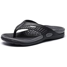 Mens Sport Flip Flops Arch Support Recovery Casual Acupressure Sandals Indoor Beach Shower Breathable Lightweight Slippers Slides Non Slip Water Shoes for Plantar Fasciitis Flat Feet Heel Pain Relief