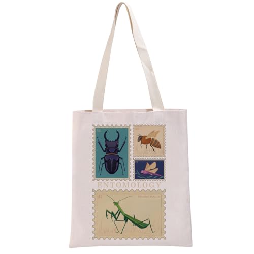 G2TUP Insect Lover Gift Entomology Stamp Tote Bag Bug Collector Handbag Entomologist Gift for Insect Lover (Entomology Stamp TB)