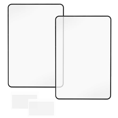 LIQWEI 4Pcs 3X 5X Page Magnifying Sheet Clear Lightweight Magnifier Flat Plastic Optical Fresnel Lens Handy Card Size Magnifier Bookmark for Low Vision Reading Small Prints, Maps and Books