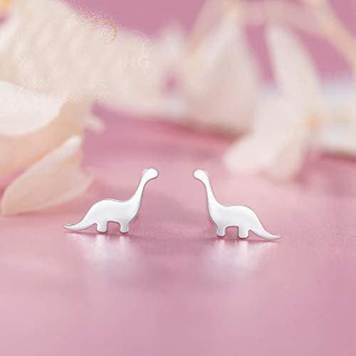Tiny Dinosaur Stud Earrings S925 Sterling Silver Minimalist Animal Statement Earring Studs Cartilage Piercing Jewelry Gifts for Women Little Girls Sensitive Ears