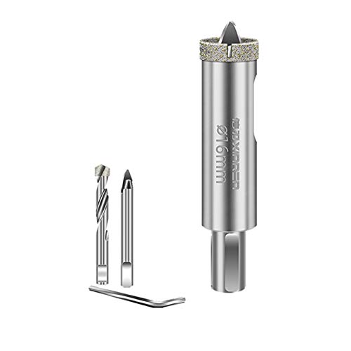 Broca para vidrio con función de posicionamiento, broca diamantada para perforar cerámica, mármol, granito y vidrio, diámetro 16 mm miniatura 1