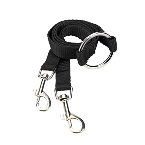Angoily Doppelleine Für Hunde Aus Robustem Nylon Zum Walken Und Kontrollieren Von Kleinen Haustieren Schwarz Mit Doppelten Clips Für Einfaches Anbringen