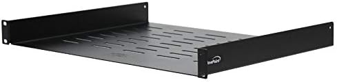 NavePoint Universal Rack Tray Vented Shelves 1U Black 14 Inches (350mm deep) No Lip