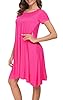 Afibi Womens Short Sleeve Loose Pockets Dress Casu... #3