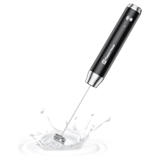 Maestri House Rechargeable Milk Frother, Portable Electric Foam Maker Made of Stainless Steel, Waterproof, Removable Whisk, Drink Mixer for Latte, Cappuccino, Without Stand