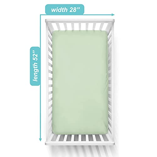 Image of TL Care Cotton Fitted Crib Sheet 52x28, Celery