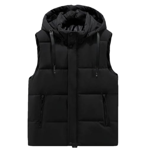Men Autumn Winter Vest Thick Warm Hooded Sleeveless Jacket Waistcoat Clothes Outerwear