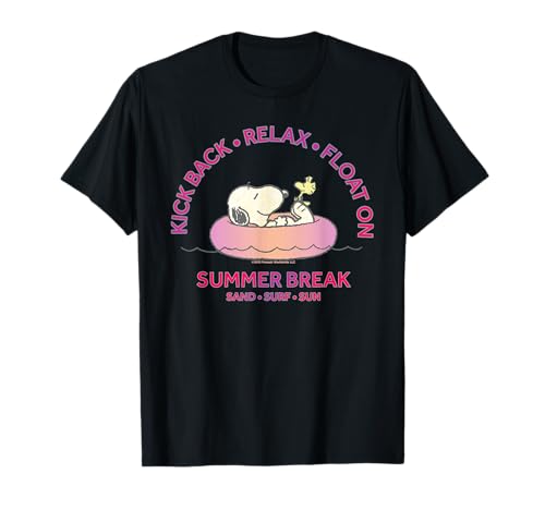 Snoopy Woodstock Summer Break Beachy Vibes Retro Maglietta