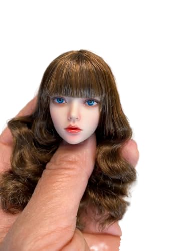 1/6 Female Head Sculpt with Blue Eyes for 12" Action Figures