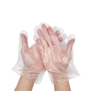 AMAZON - Kurmafa 500 Piece Plastic Food Safe Disposable Gloves,Bulk Food Safe Gloves – Transparent Food Grade Gloves for Cooking,One Size Fits Most (500 PCS