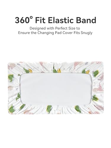 Image of Changing Pad Cover Set in Soft Jersey Material - Fits 32 inch /34''x16 Contoured Pad for Babies, Dinosaur Land