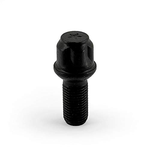 H&R Felgenschloss-Set R13 M14x1.50x27mm Kugelbund Schwarz - 4 Felgenschloss-Schrauben inkl. Adapter