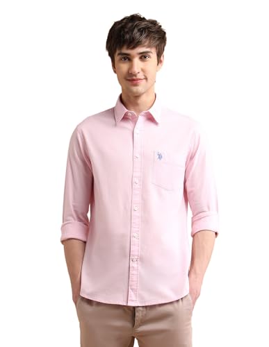Image of U.S. Polo ASSN. Tailored Fit Formal Shirts for Men - 100% Cotton, Full Sleeve Mens Casual Shirts