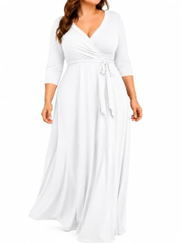 Image of PinkPatty Plus Size Maxi Dress for Women 3 /4 Sleeve Casual Long Dress