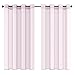 Gardinen mit Ösen Voile Gardinen aus Polyester Halbtransparent Vorhänge für Wohnzimmer Schlafzimmer Kinderzimmer Rosa 2er Set 140x137cm(BxH)