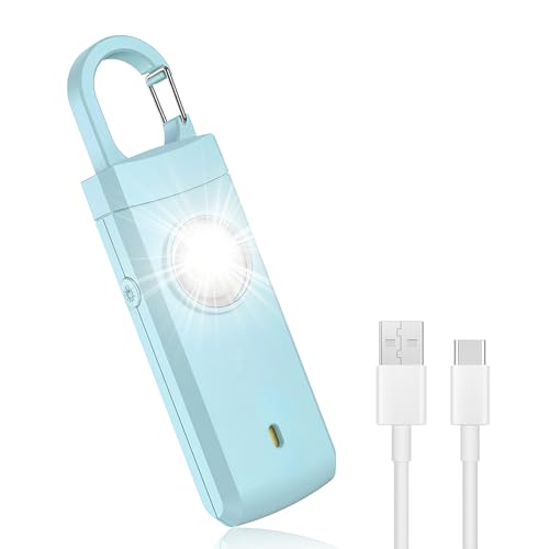 Personal Alarm for Women - Extra Loud 130dB Siren & LED Strobe Light, Rechargeable Personal Safety Attack Alarm Police Approved Self Defence Safety Keychain for Womens Girls Elderly