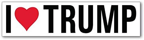 I Love Heart Trump - Window Bumper Sticker Decal 8" w X 2" h (25 Pack)
