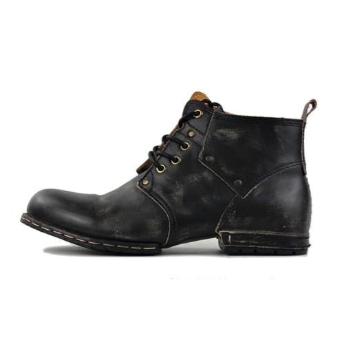 Image of Men's Vintage Brown Chukka Boots Lace-up Motorcycle Casual Leather Shoes Ankle Boot for Men Fashion CD-6015-2-Stylish