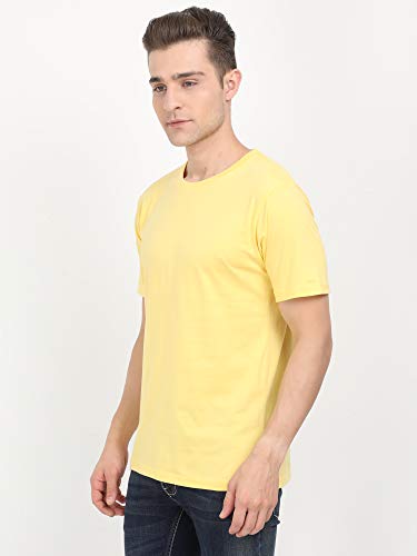 Image of FLEXIMAA Men's Cotton Round Neck Plain Half Sleeve T-Shirt