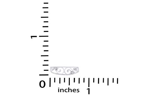 White Natural Round Diamond Accent 14K White Gold Filigree Style Adjustable Toe Ring (I-J Color, I2-I3 Clarity) #TOP5