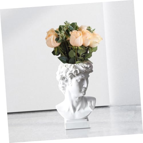 Vase buste David en résine pour fleurs et décoration de bureau