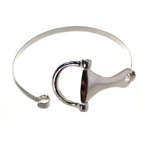 Inmaculada Romero IR Pulsera Brazalete Plata Ley 925m mujer 60mm. diámetro detalle estribo 50 x 25mm.