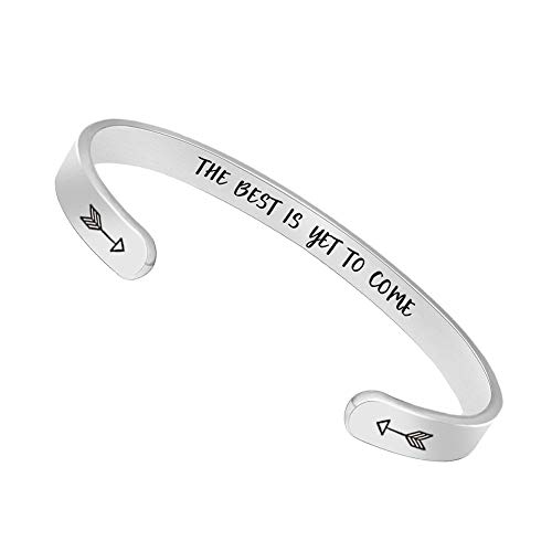 BTYSUN Inspirational Bracelets for Women Birthday Gifts for Women Girls Motivational Cuff Bangle Friendship Personalized Mantra Jewelry Come Gift Box