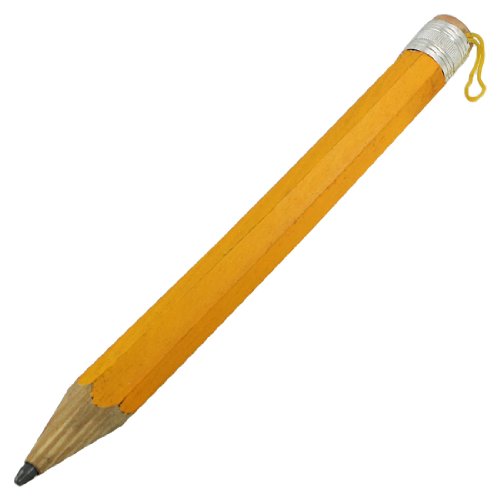 Lápiz amarillo de madera con mina negra y borrador miniatura 1