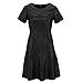 NP Robe trapèze noire décontractée à manches courtes pour femme, Noir , M