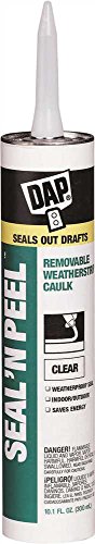 Dap 18324 Seal N' Peel Removable Weatherstrip Caulk, Clear, 10 oz - 441101