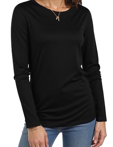 Long Sleeve Shirts for Women Crew Neck Basic Tee Fashion Womens Tops