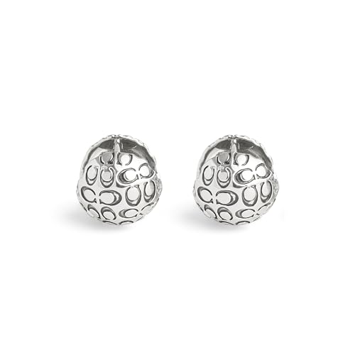 COACH Women's Signature Quilted Orb Huggie Earrings3