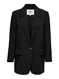 ONLY Damen Oversize Blazer OnlLana-Berry Sakko Lange Anzugs-Jacke Einfarbig, Farbe:Schwarz, Größe:36