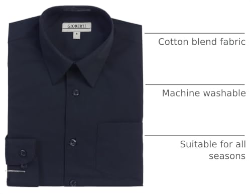 Image of Gioberti Boys Long Sleeve Solid Dress Shirt