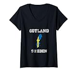 Photo Gallery donna bandiera della svezia distressed gotland pride maglietta con collo a v Photo Gallery donna bandiera della svezia distressed gotland pride maglietta con collo a v