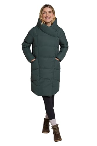 Mountain Warehouse Cosy Wrap Womens Down Padded Jacket - Water Resistant Ladies Puffer Coat, Down Fill Power 600 - Winter Travelling & Daily Use Khaki Women's Size 12