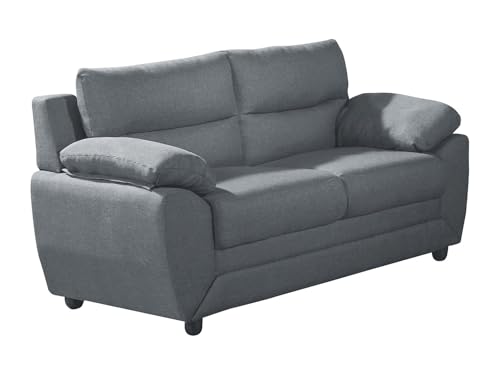 Vente-unique-Sofa 3-Sitzer & 2-Sitzer - Stoff - Anthrazit - Manoa – Bild 6