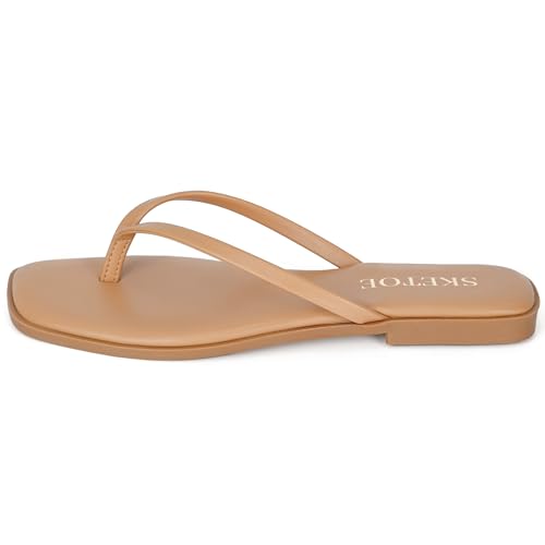 Image of Flip Flops Sandals for Women Square Toe Lightweight Thong Slides