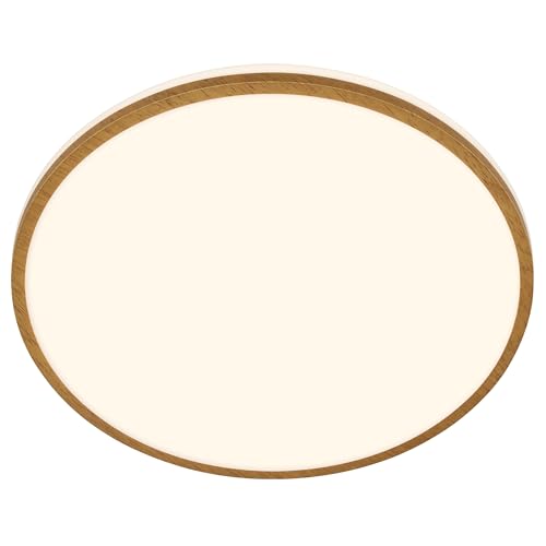 Plafonnier LED 18W 1850lm BRILONER avec diffuseur effet blanc et bois