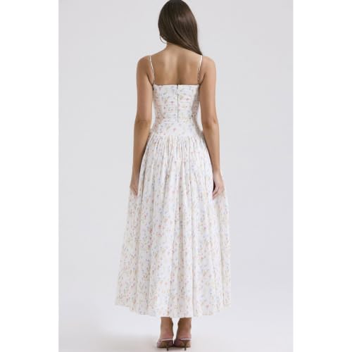 Image of Women's Long Halter Dresses Square Neck Ruffle Hem A-Line Suitable for Coctail Club Night Out Dresses