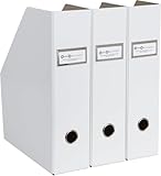 Bigso Fiona Magazine Holder, Set of 3, White