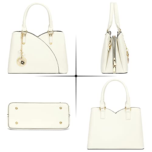 Image of KKXIU Triple Compartments Purses and Handbags for Women Fashion Ladies Satchel Shoulder Top Handle Bag