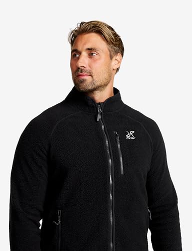 RevolutionRace Canyon Full-Zip Pile Fleece für Herren, Outdoor Fleecejacken perfekt für Wanderungen und Outdoor-Abenteuer, Black, M