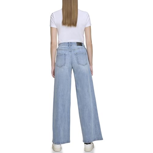DKNY Womens High Rise Wide Leg Jeans 6